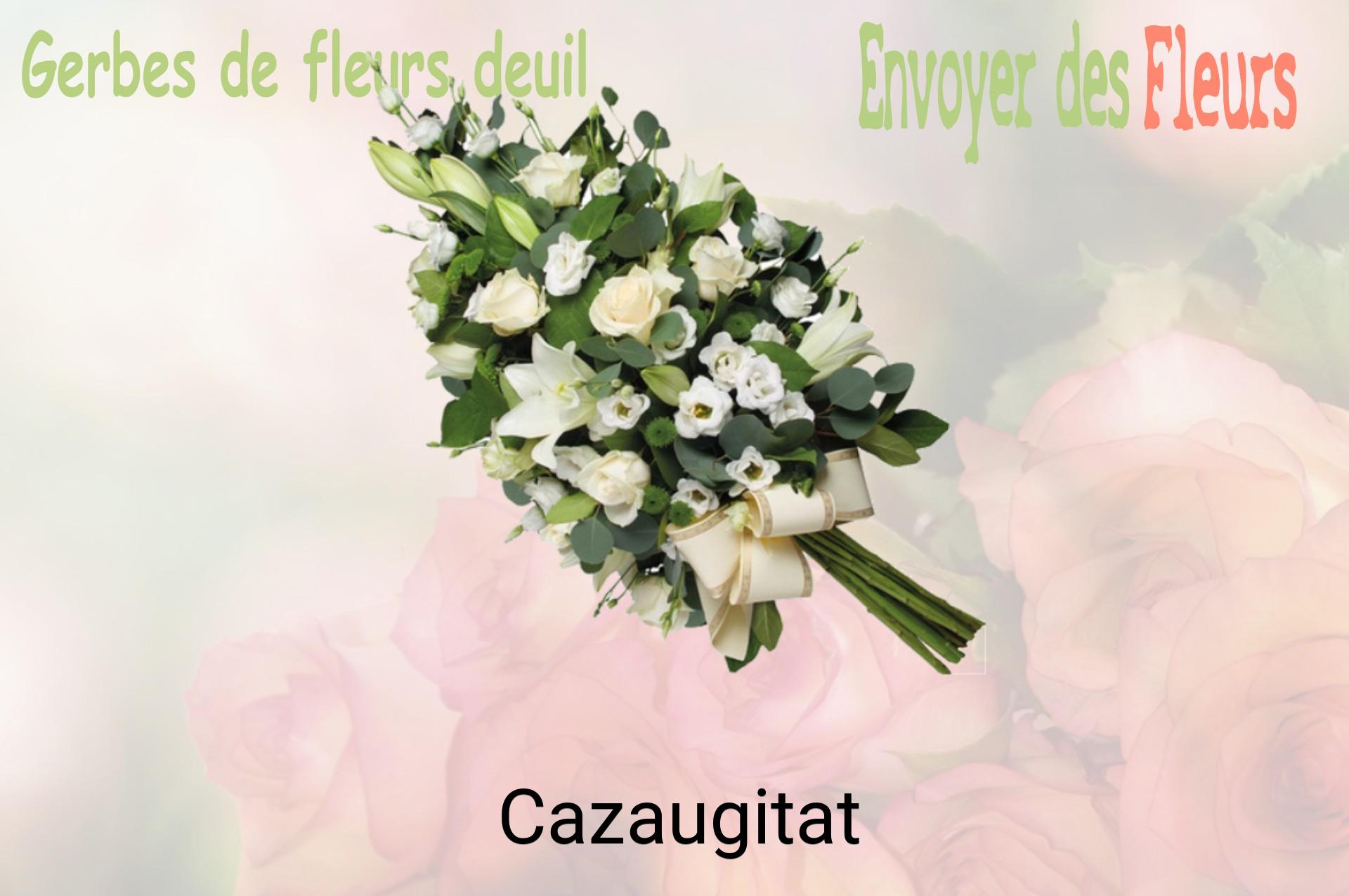 Gerbe de fleurs de deuil livrée à Cazaugitat